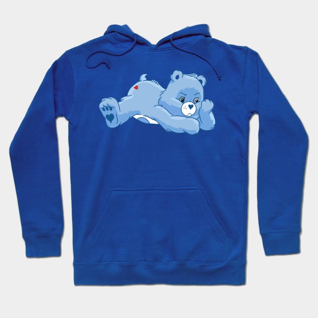 Grumpy bear lying down Hoodie by tailspalette